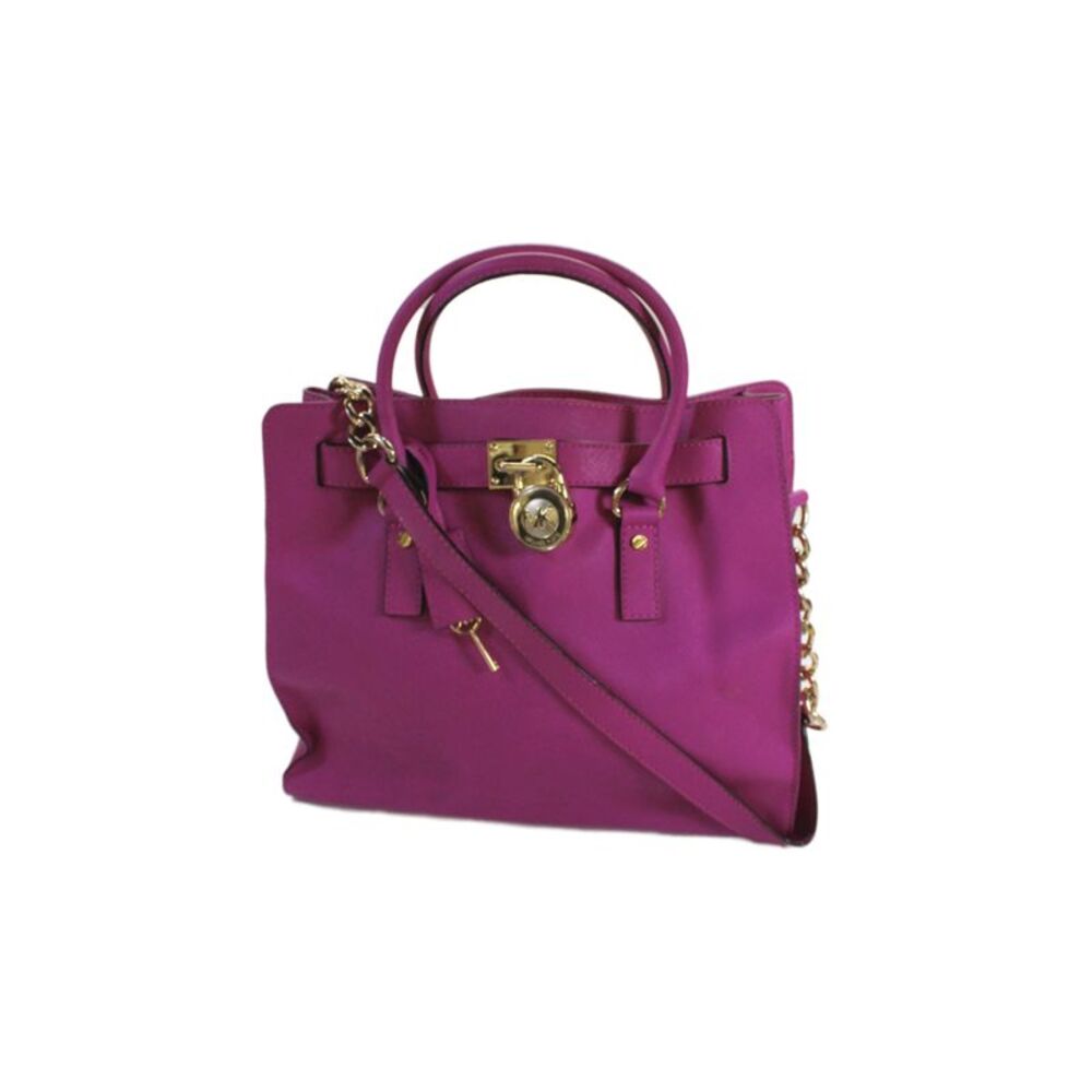 Michael Michael Kors Womens Leather Lock Key Detail Satchel Handbag Pink